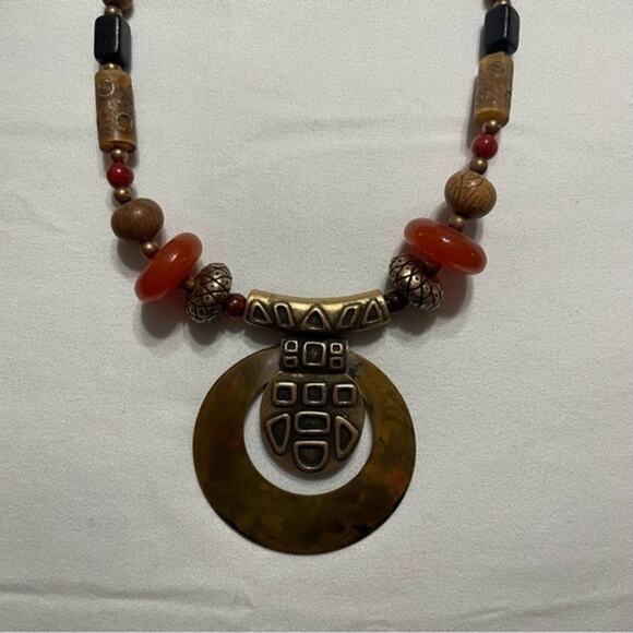 Chico’s Boho Beaded Choker Statement Necklace - Picture 3 of 11